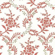 Coral Flowers and Tendrils Print Italian Paper ~ Rossi Italy